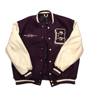 purple baseball bomber jacket
